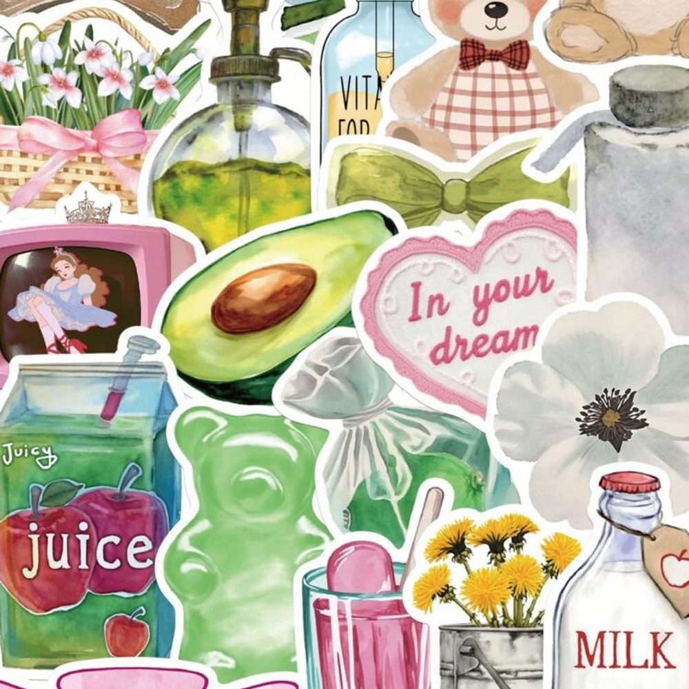 50pcs The Clean Girl Stickers Waterproof PVC Gift Cartoon Decoration Scrapbook